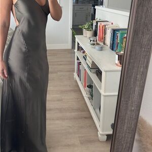 Zara Taupe Satin Dress size small NWT